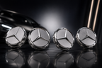 4x 75mm Matte Silver Wheel Centre Caps Compatible with Mercedes-Benz A B C E Class