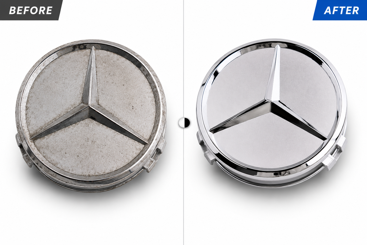4x 75mm Matte Silver Wheel Centre Caps Compatible with Mercedes-Benz A B C E Class