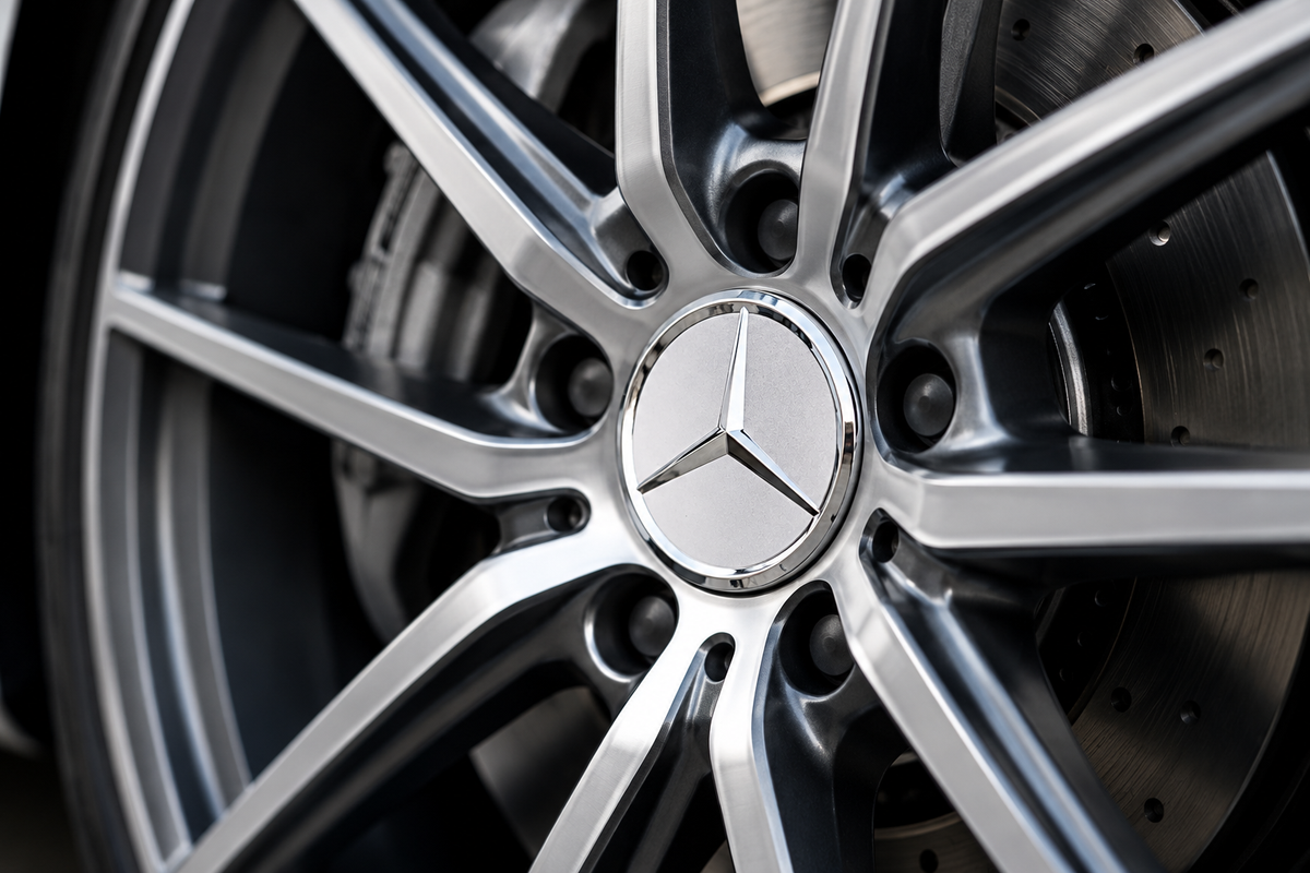 4x 75mm Matte Silver Wheel Centre Caps Compatible with Mercedes-Benz A B C E Class