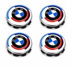 4x Blue Alloy Wheel Centre Caps 68mm Hub Caps Compatible with BMW E60 E90 E92 E82 E87 F10 F20 F30