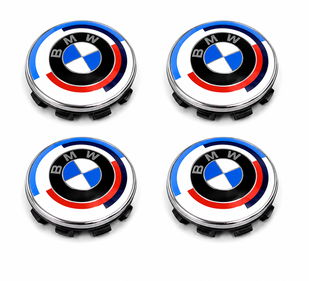 4x Blue Alloy Wheel Centre Caps 68mm Hub Caps Compatible with BMW E60 E90 E92 E82 E87 F10 F20 F30