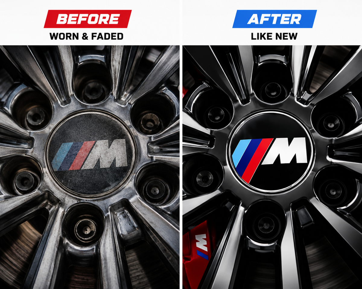 4x 68mm M Sport Style Wheel Centre Caps Compatible with BMW E46 E90 E39 E60 E30 E36 F30