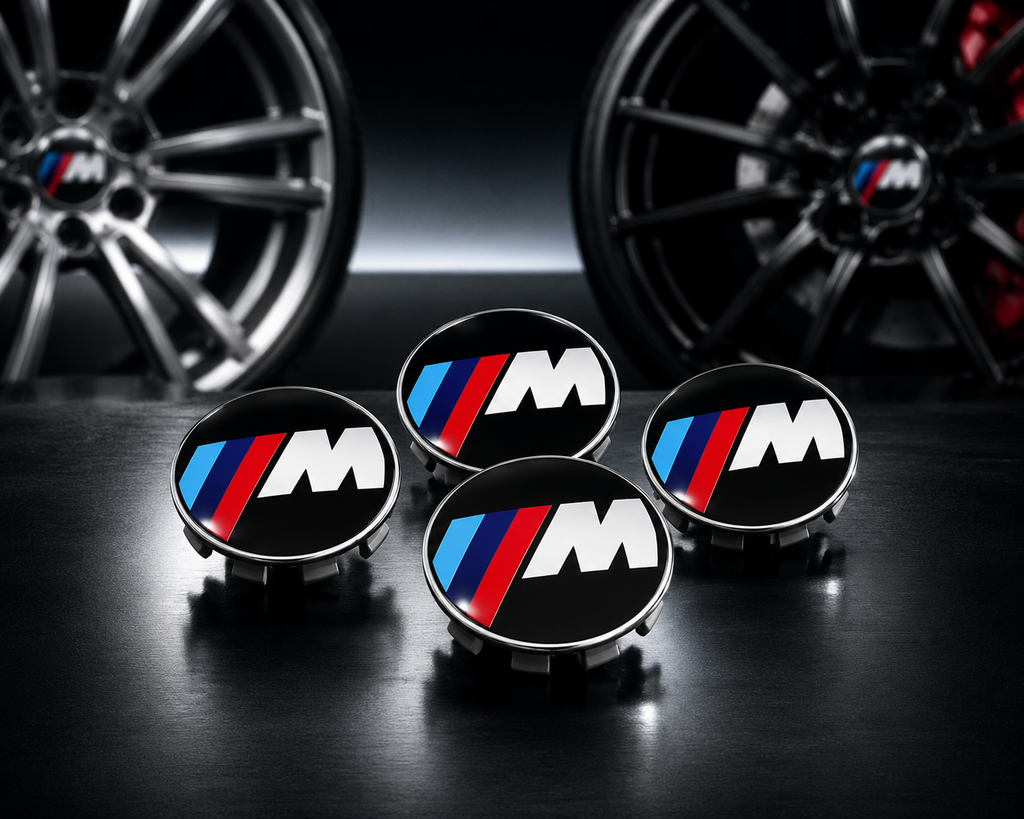 4x 68mm M Sport Style Wheel Centre Caps Compatible with BMW E46 E90 E39 E60 E30 E36 F30