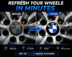 Wheel Centre Caps Set of 4 + 4 Badge Stickers 68mm for BMW – Fits 1 2 3 5 7 Series X3 X5 X6 M3 E46 E90 E60 Alloy Hub Caps Replacement