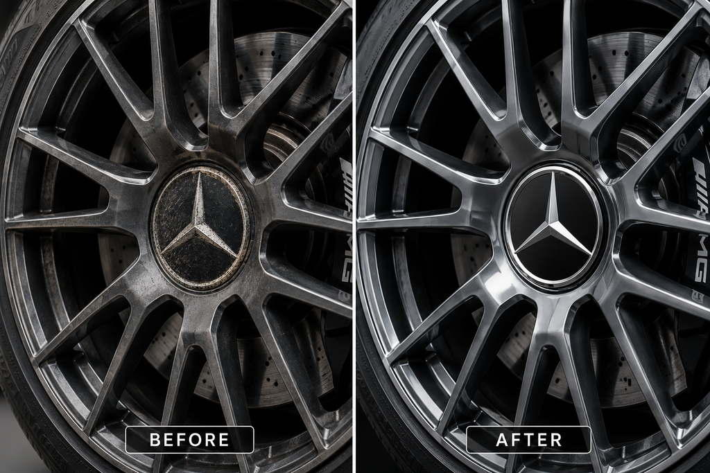 4x 75mm Black Wheel Centre Caps Compatible with Mercedes-Benz Alloy Wheels