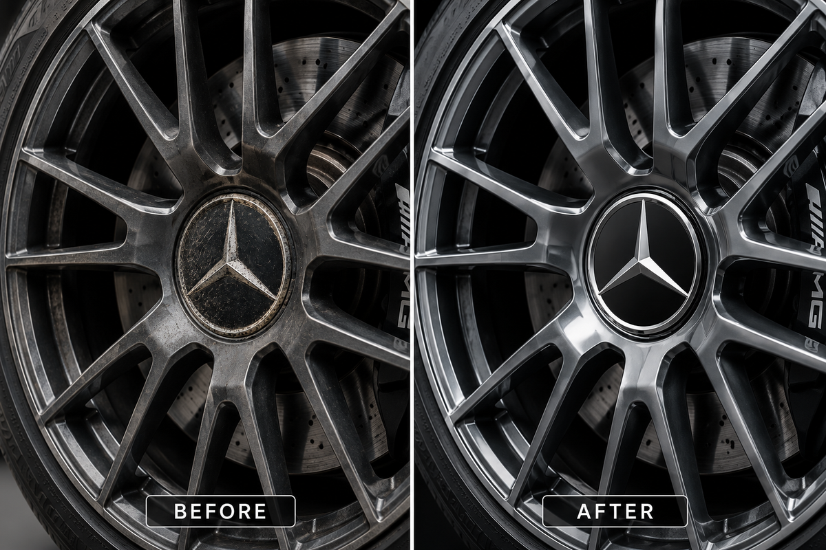 Mercedes-Style Wheel Centre Caps 75mm Set of 4 – Black Alloy Hub Caps Covers Replacement Fits A B C E S Class AMG ML