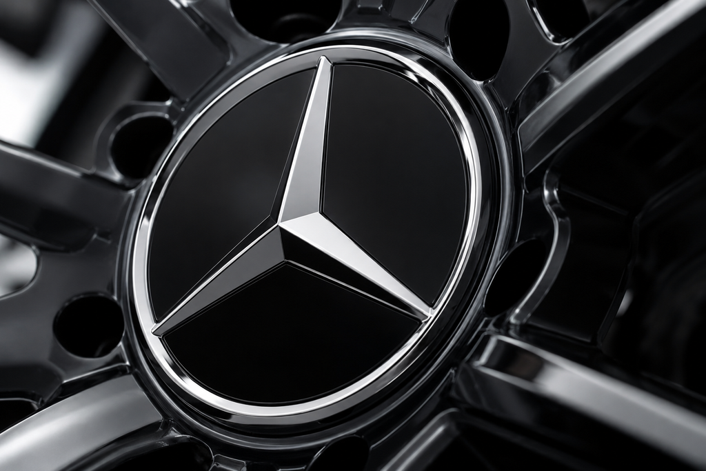 4x 75mm Black Wheel Centre Caps Compatible with Mercedes-Benz Alloy Wheels