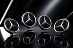 4x 75mm Black Wheel Centre Caps Compatible with Mercedes-Benz Alloy Wheels