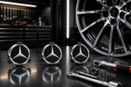 4x 75mm Black Wheel Centre Caps Compatible with Mercedes-Benz Alloy Wheels