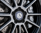 4x 75mm Blue Wheel Centre Caps Compatible with Mercedes-Benz Alloy Wheels