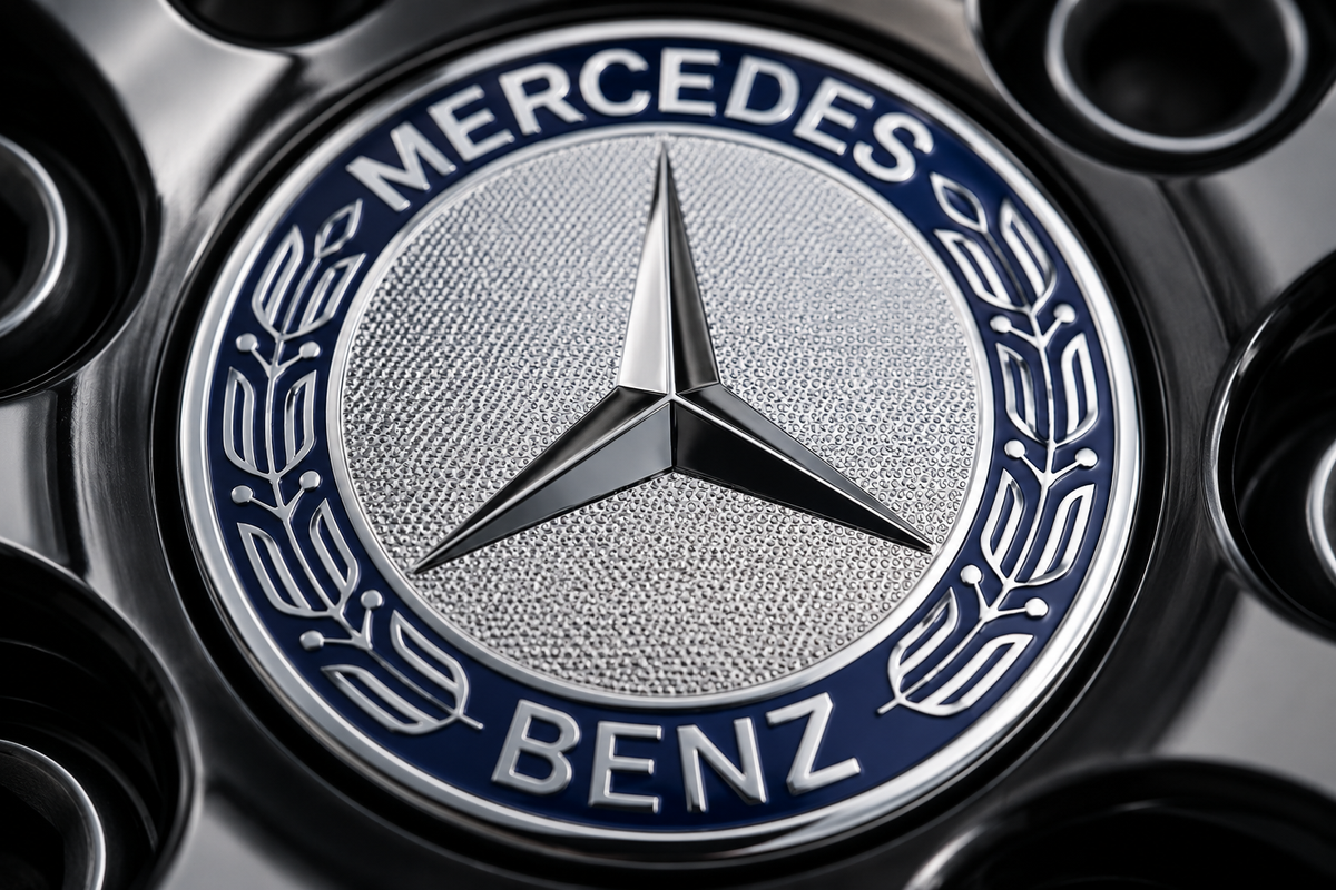 4x 75mm Blue Wheel Centre Caps Compatible with Mercedes-Benz Alloy Wheels