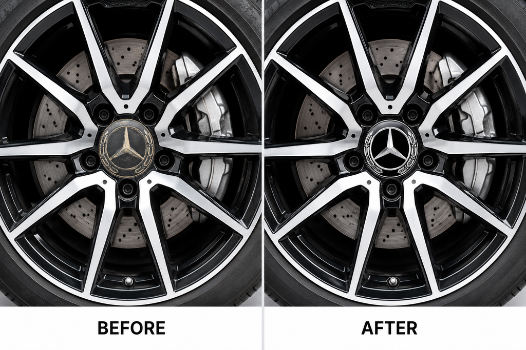 4x 75mm Black Wheel Centre Hub Caps Compatible with Mercedes-Benz – Alloy Wheel Centre Covers for A B C E S M Class & AMG