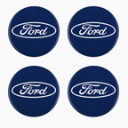 Ford-Style Wheel Centre Caps 54mm Set of 4 – Blue Alloy Hub Caps Covers Replacement Fits Fiesta Focus Mondeo Kuga Fusion MK2 MK3 MK4