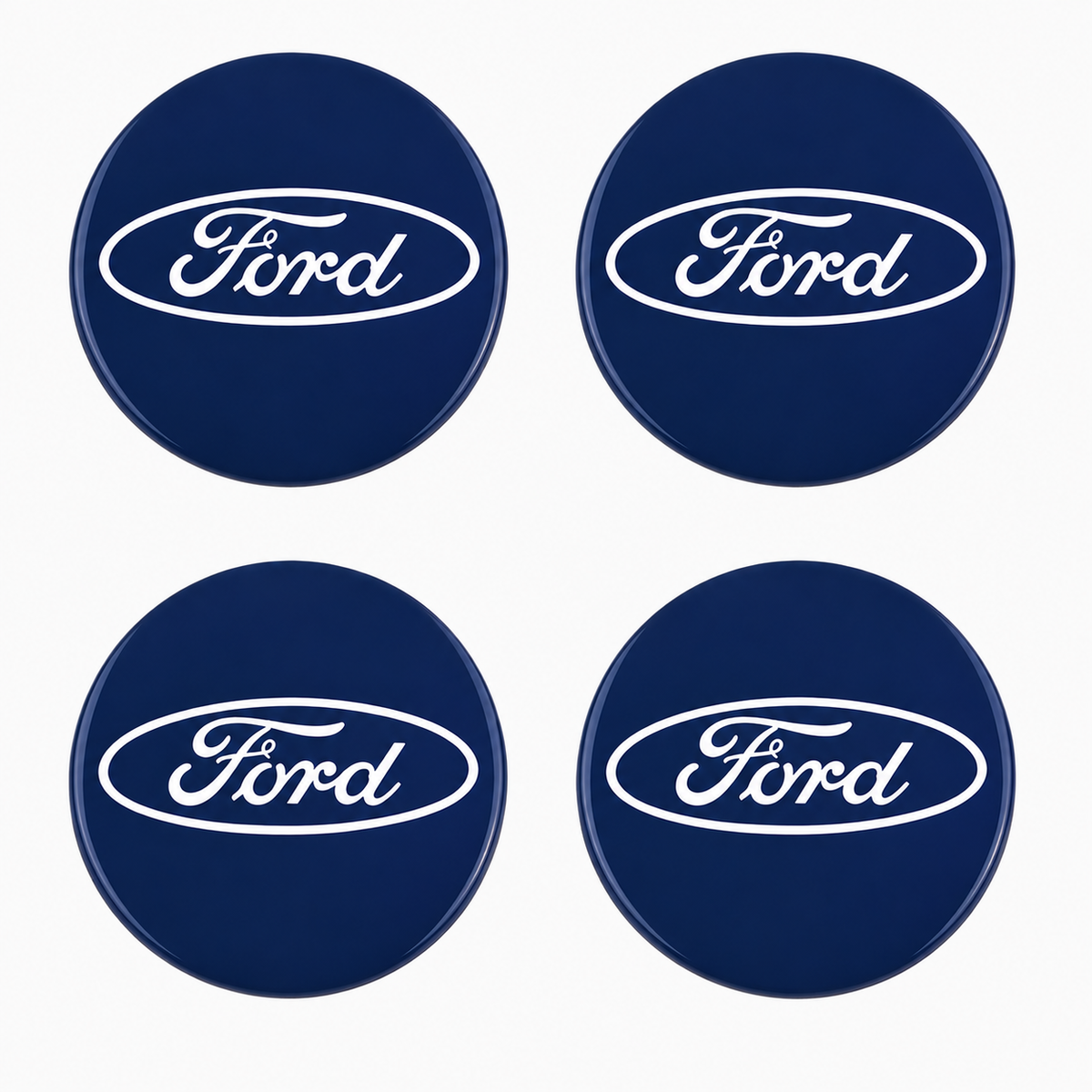 Ford-Style Wheel Centre Caps 54mm Set of 4 – Blue Alloy Hub Caps Covers Replacement Fits Fiesta Focus Mondeo Kuga Fusion MK2 MK3 MK4