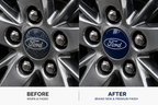 Ford-Style Wheel Centre Caps 54mm Set of 4 – Blue Alloy Hub Caps Covers Replacement Fits Fiesta Focus Mondeo Kuga Fusion MK2 MK3 MK4