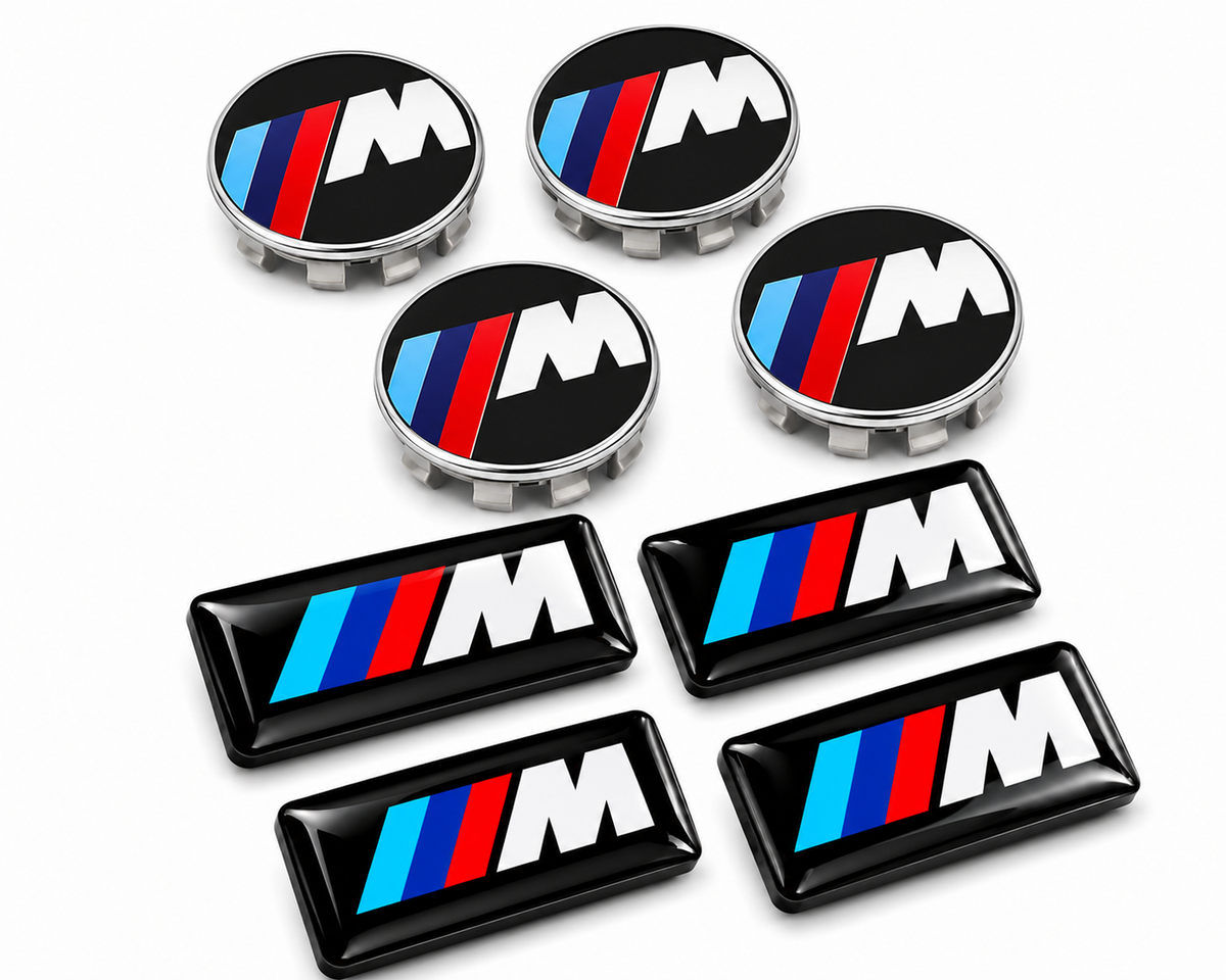 4x 68mm M Sport Style Wheel Centre Caps Compatible with BMW E46 E90 E39 E60 E30 E36 F30