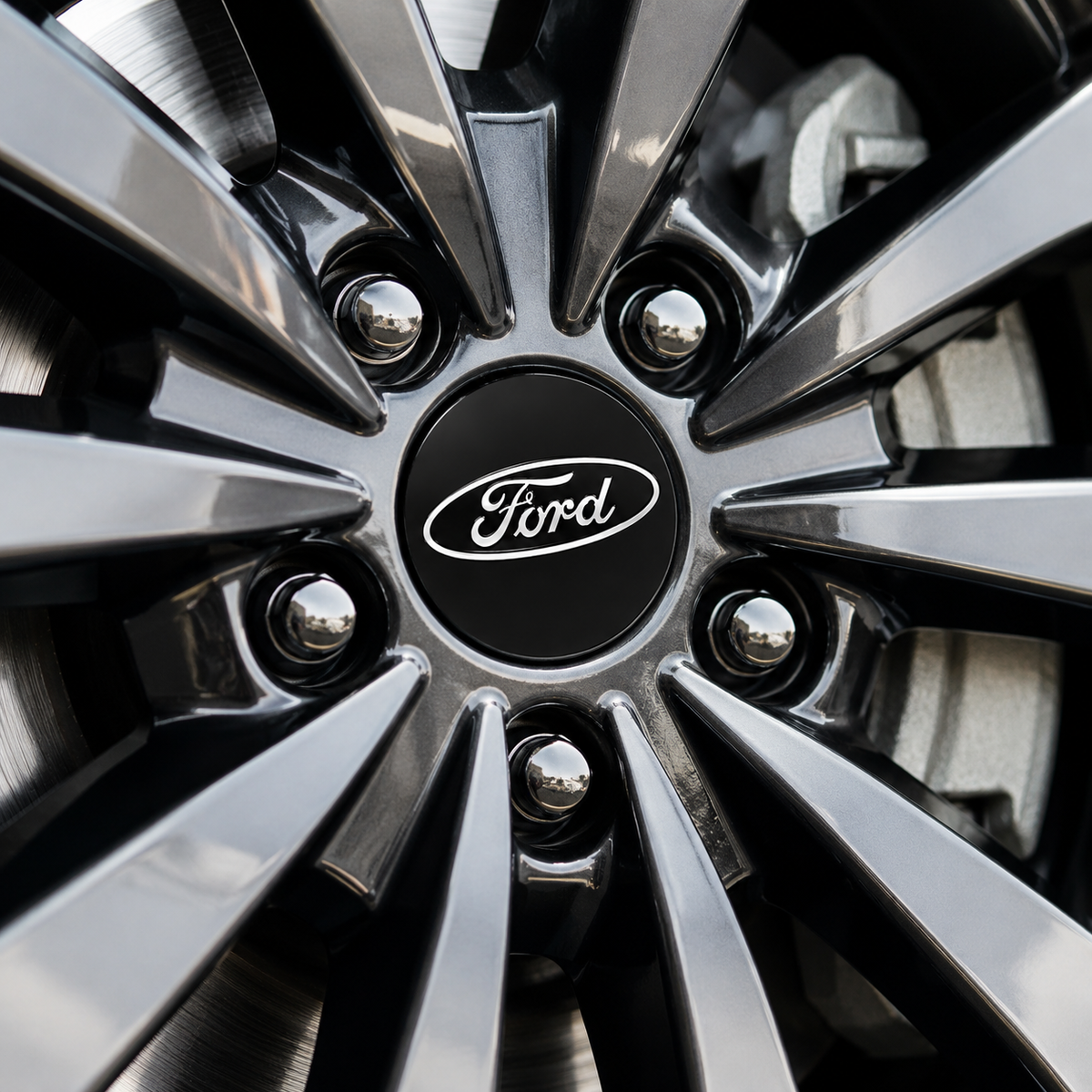 Ford-Style Wheel Centre Caps 54mm Set of 4 – Black Alloy Hub Caps Covers Replacement Fits Fiesta Focus KA