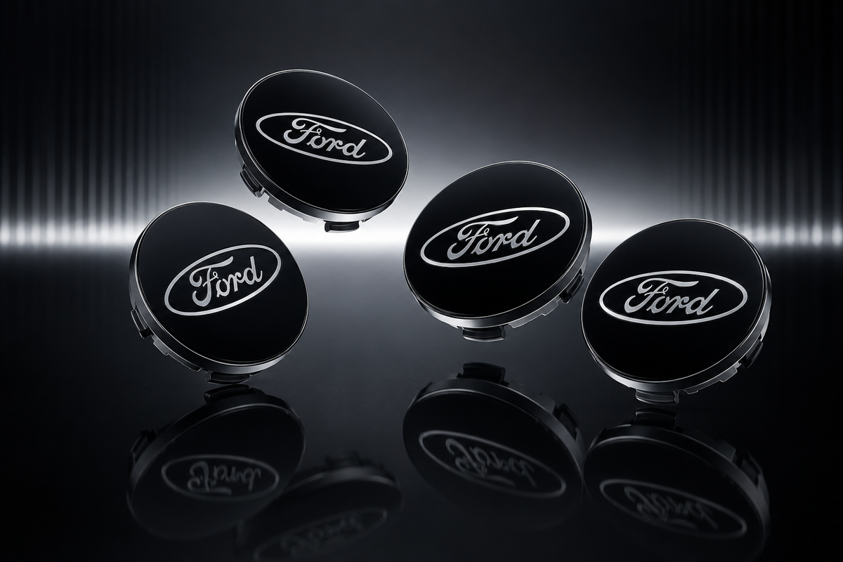 Ford-Style Wheel Centre Caps 54mm Set of 4 – Black Alloy Hub Caps Covers Replacement Fits Fiesta Focus KA