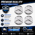 4x 75mm Matte Silver Wheel Centre Caps Compatible with Mercedes-Benz A B C E Class