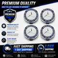 4x 75mm Blue Wheel Centre Caps Compatible with Mercedes-Benz Alloy Wheels