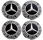 4x 75mm Black Wheel Centre Hub Caps Compatible with Mercedes-Benz – Alloy Wheel Centre Covers for A B C E S M Class & AMG