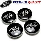 Ford-Style Wheel Centre Caps 54mm Set of 4 – Black Alloy Hub Caps Covers Replacement Fits Fiesta Focus KA